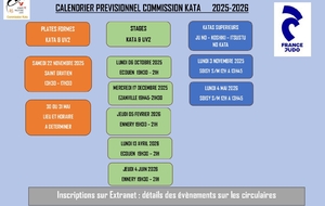 Calendrier Commission kata et kata sportif