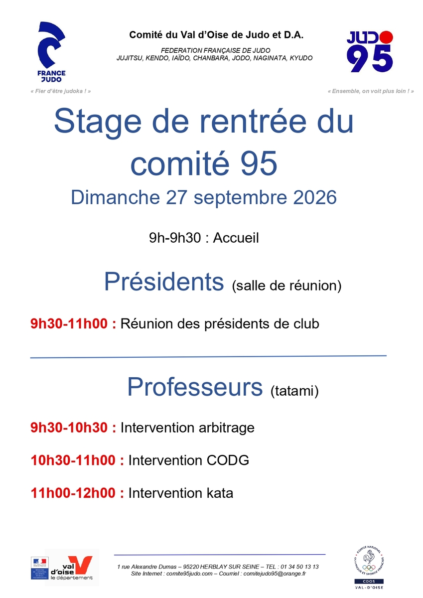 Stage de rentrée du comité du 95