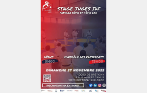 Stage JUGES – Ligue IDF/Passage 3ème et 4ème dan