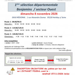 Sélection 1 benjamins : Secteur ouest